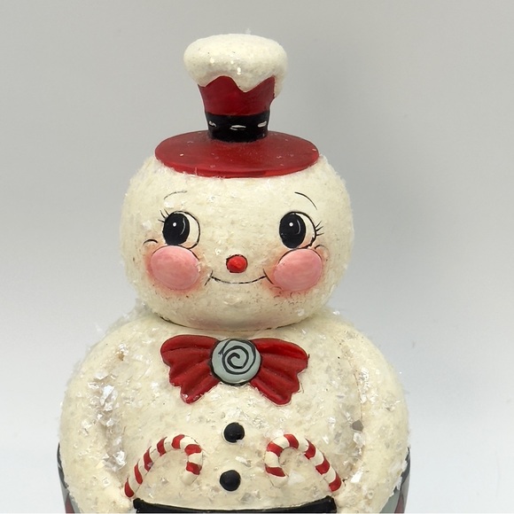 New Bethany Lowe Johanna Parker Double Candy Cane Conrad Snowman Jar Christmas - Picture 7 of 8